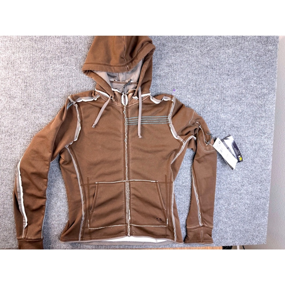 Mountain Hardwear Beaten Path Hoody Womens M Brown Full Zip Jacket Fleece OL2220